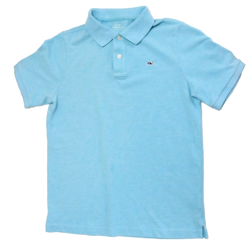 Vineyard Vines Youth Boys Size Large Blue Short Sleeve Cotton Polo Shirt
